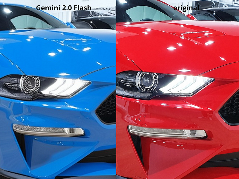 second test Gemini 2.0 Flash color change with a car