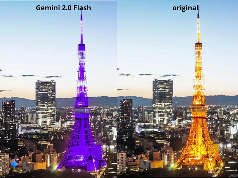 detail of Gemini 2.0 Flash color change test